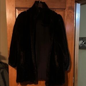 Tally Ho Black Faux Mink  Jacket